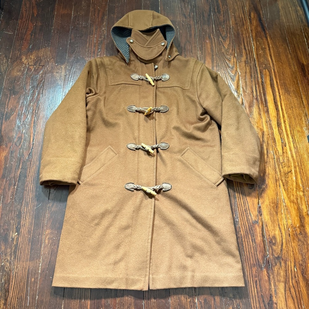 Vintage LL Bean Jacket Womens 4 Wool Toggle Button USA Hooded Thinsulate *READ*